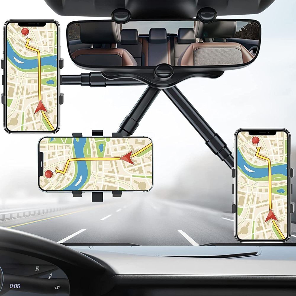 Universal Car Rearview Mirror Hands Free Phone Holder