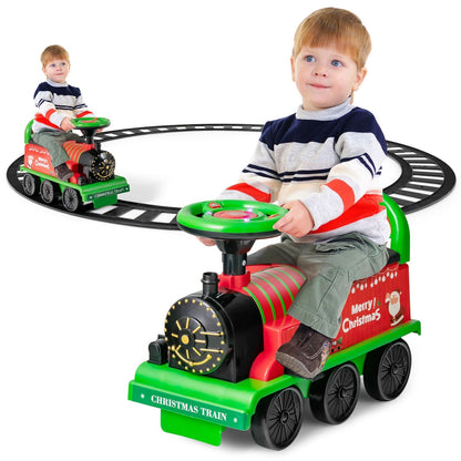 Ride-on | Kid's Rechargeable Ride On Toy Train And Track Set 6V