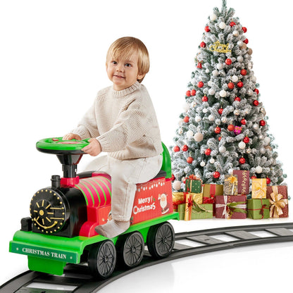 Ride-on | Kid's Rechargeable Ride On Toy Train And Track Set 6V