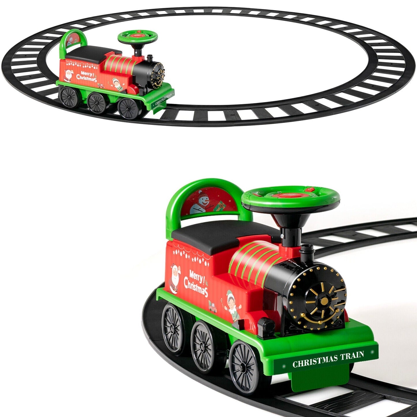 Ride-on | Kid's Rechargeable Ride On Toy Train And Track Set 6V