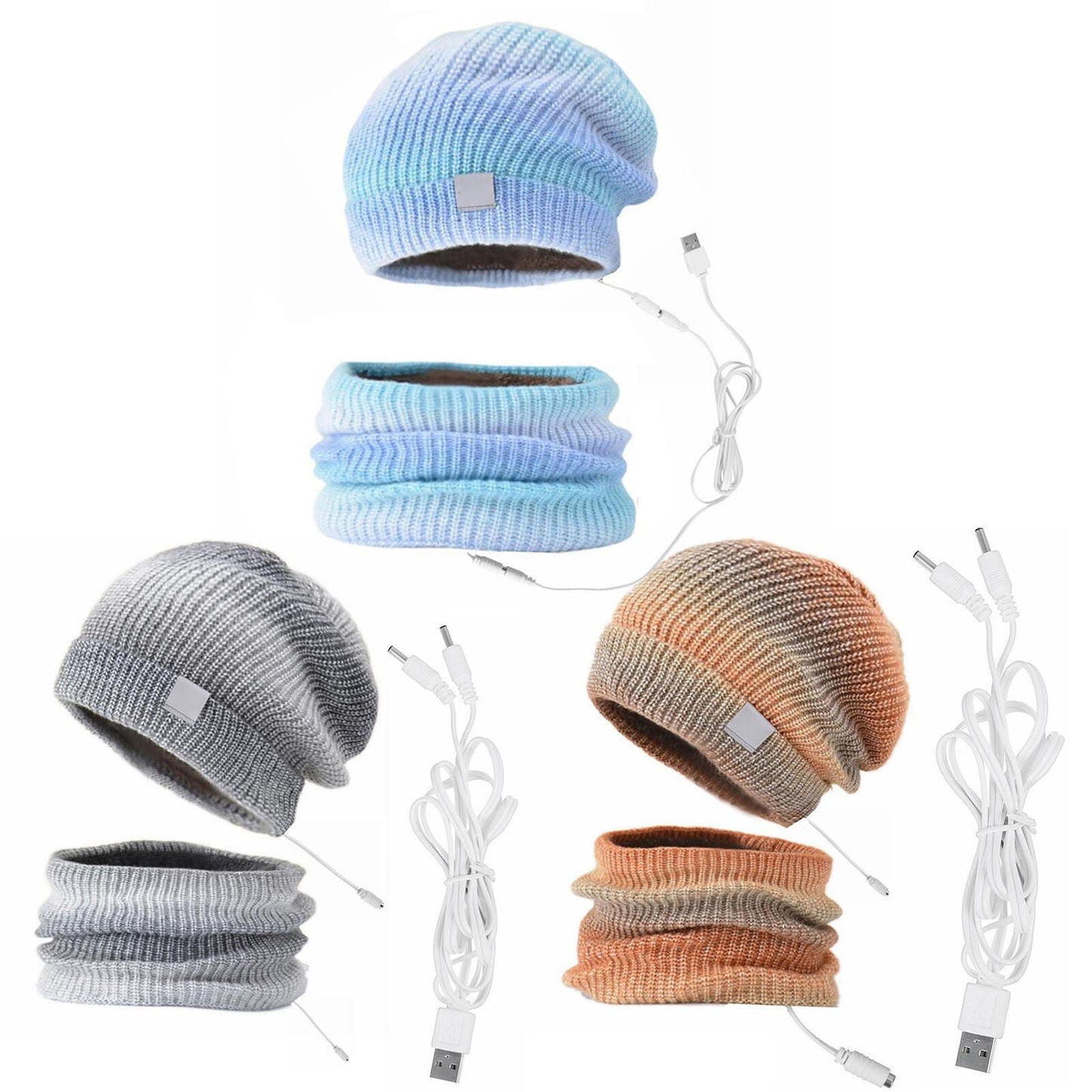 Cozy 2-in-1 USB Heated Hat and Scarf Winter Set