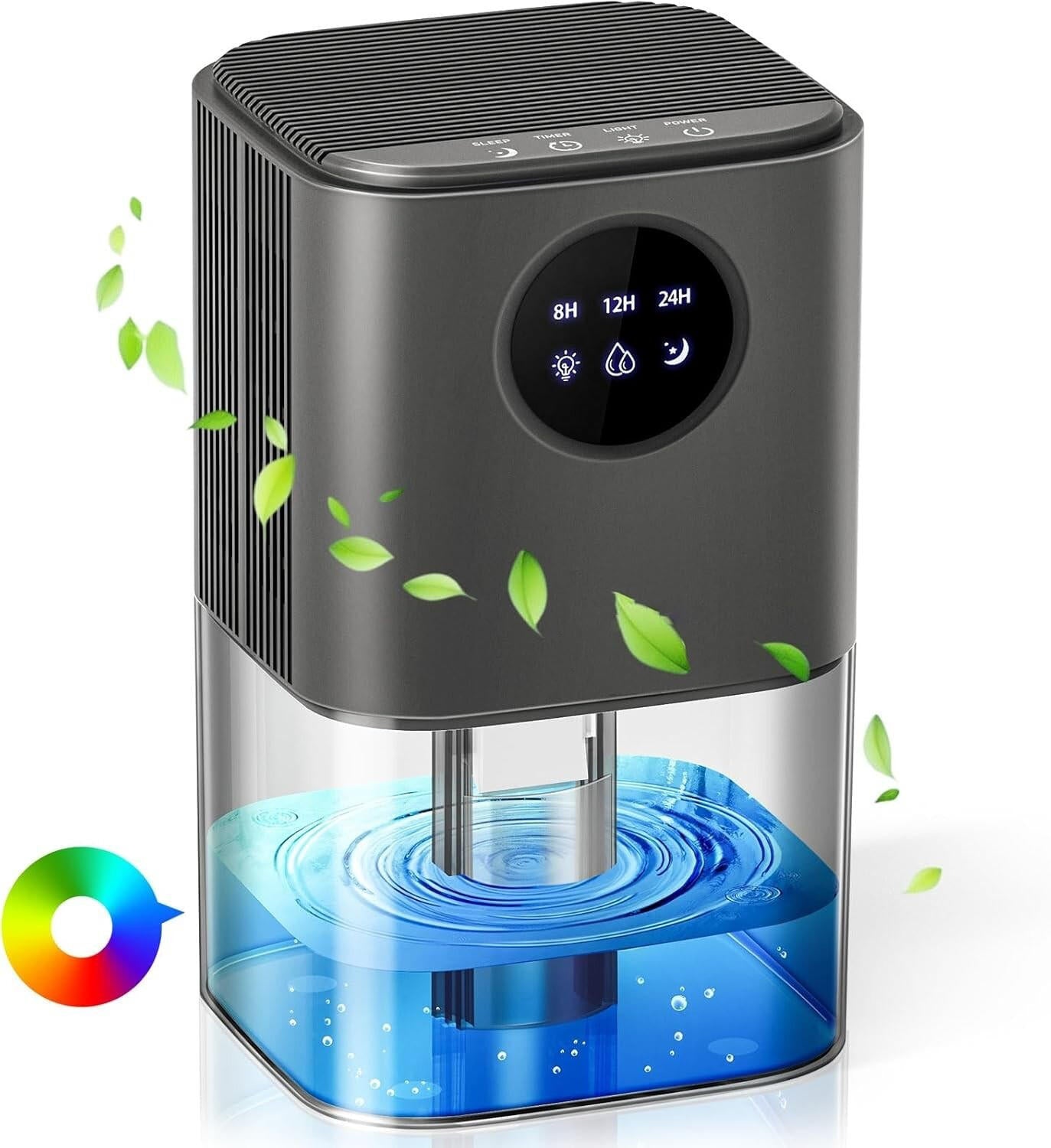 Portable Dehumidifier for Bedroom/Bathroom – Quiet Damp Air Moisture Remover