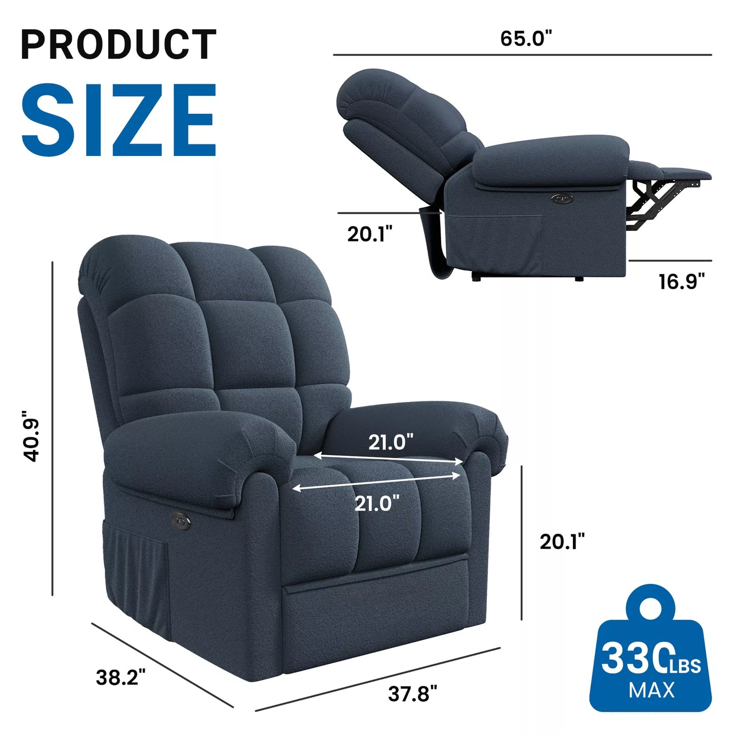 Power Recliner Chair – Electric Adjustable Reclining Chair for Living Room Comfort