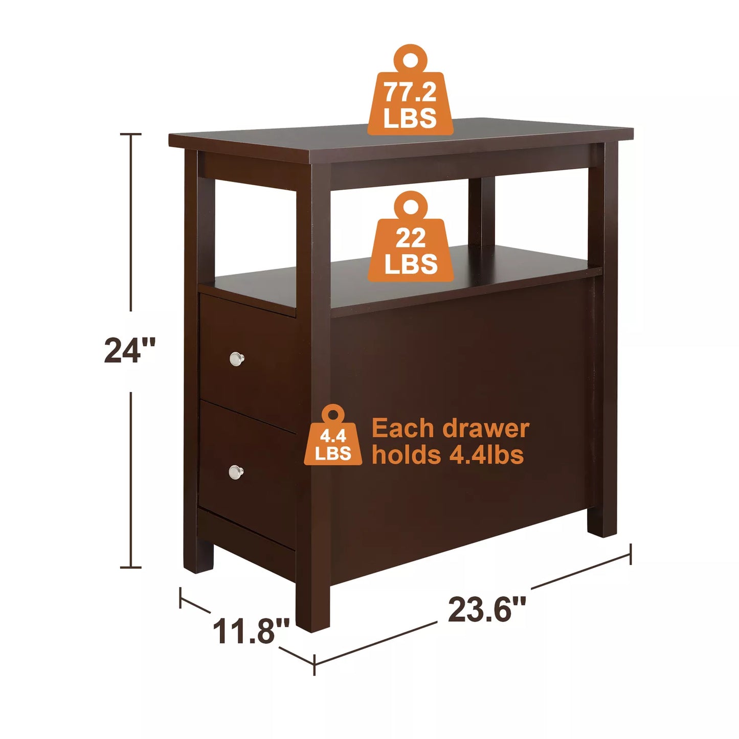 Minimalist Chair Side End Table With Drawers