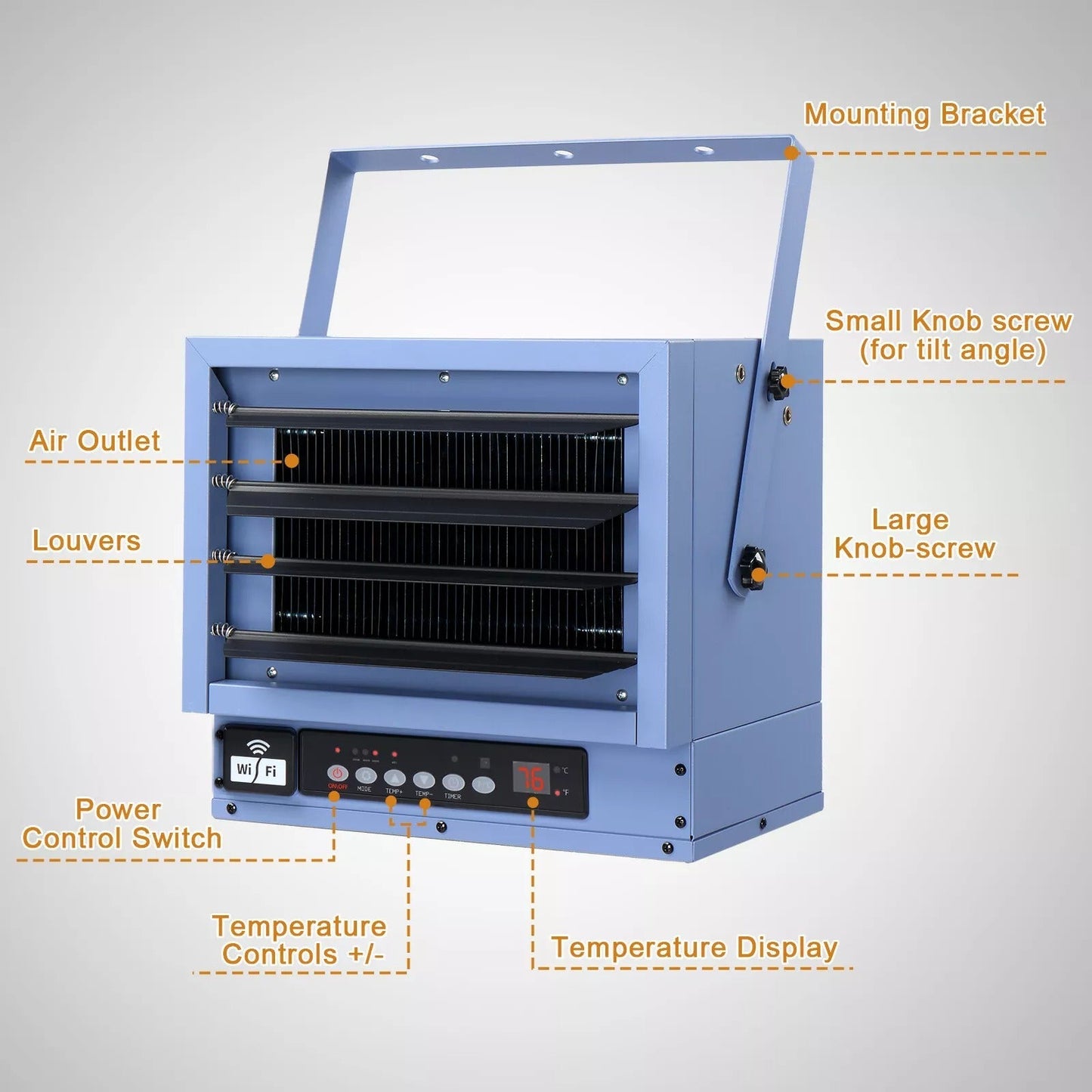 Electric Garage Heater – Wall Mounted Shop Heater for Fast, Efficient Heating