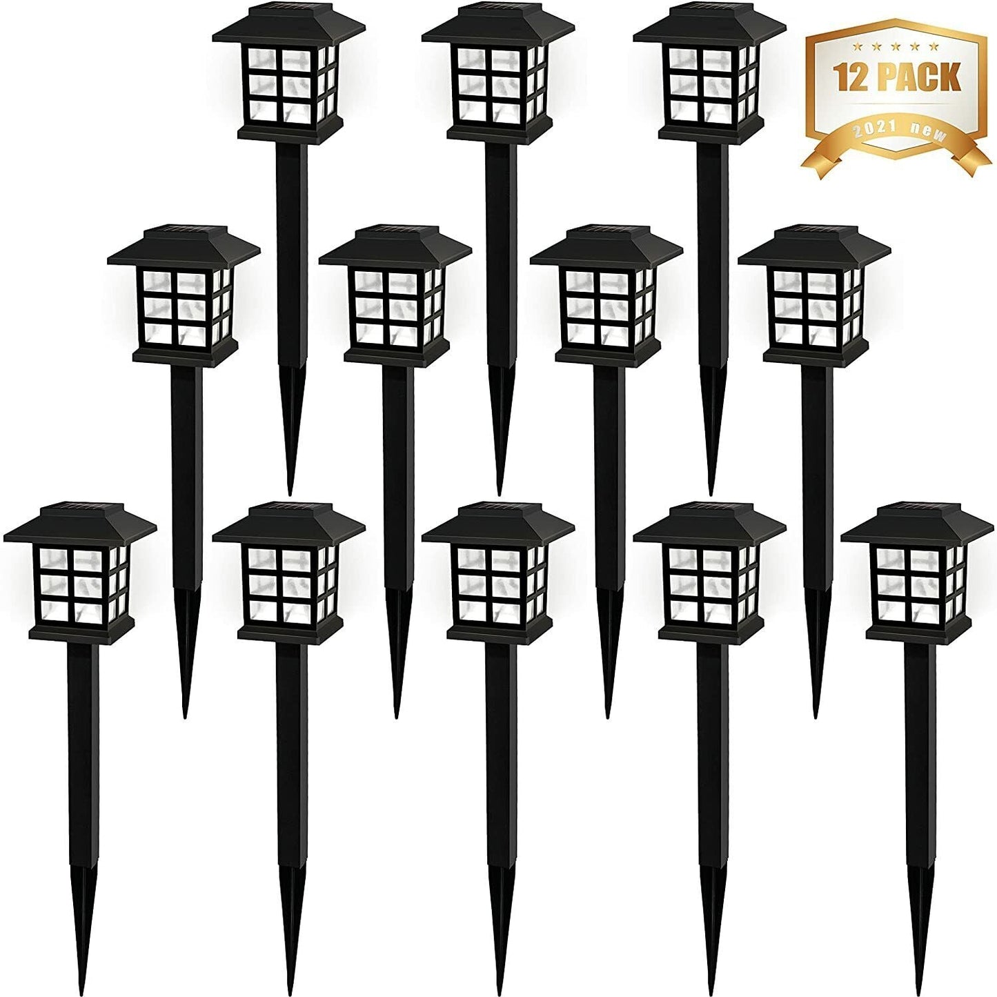 12-Pack Solar Pathway Lights Outdoor