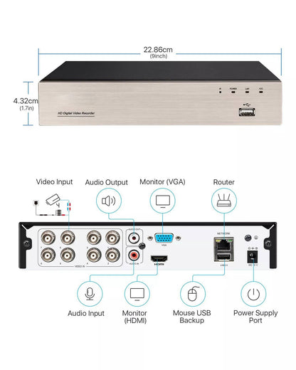Kit de système de caméra de sécurité CCTV extérieure vision nocturne