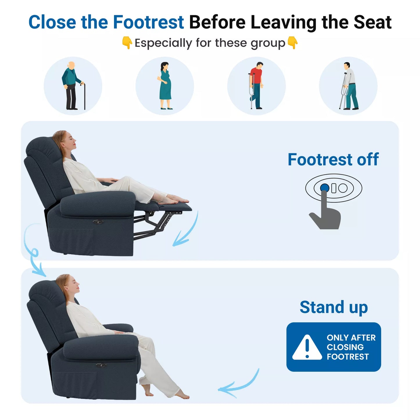 Power Recliner Chair – Electric Adjustable Reclining Chair for Living Room Comfort