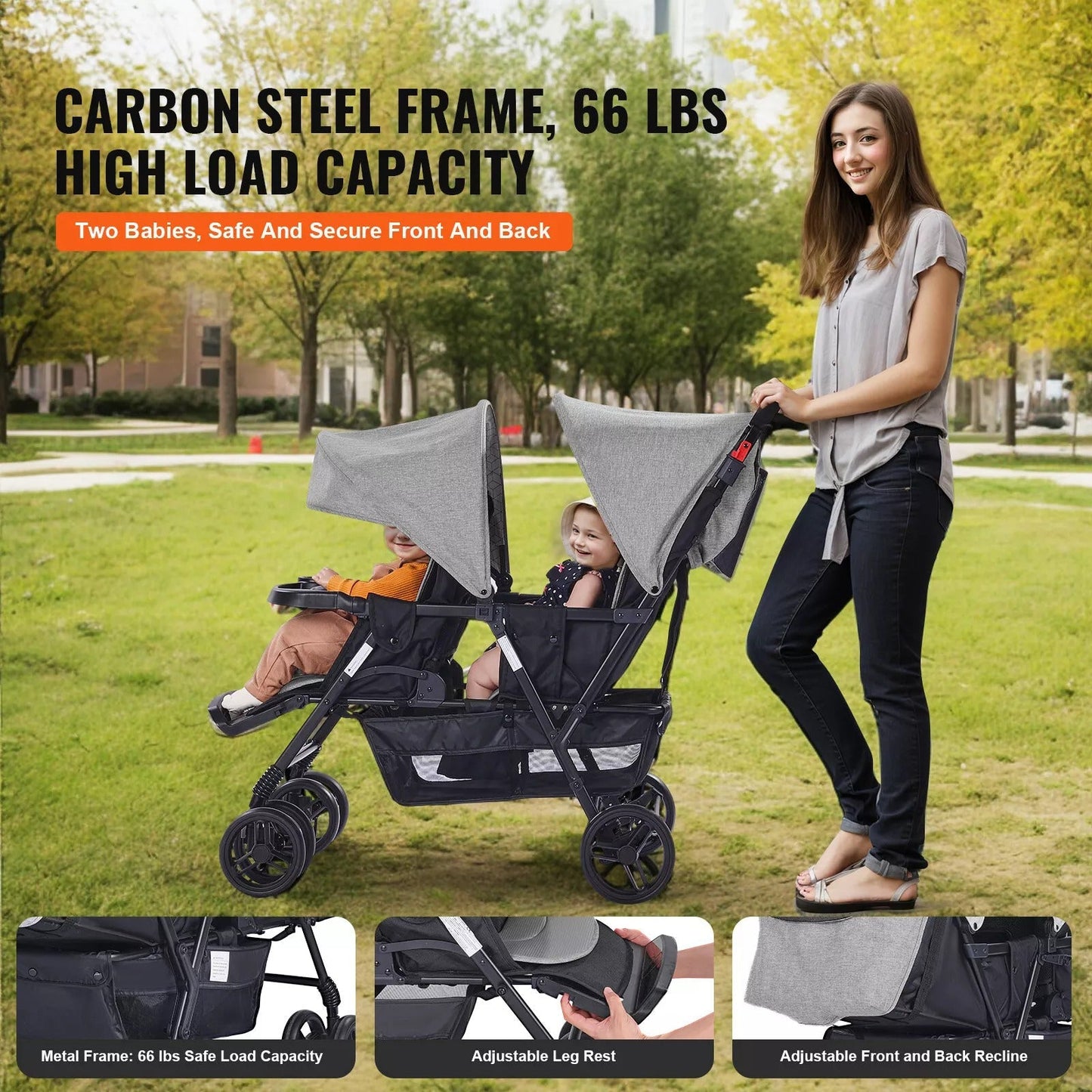 Foldable Double Stroller