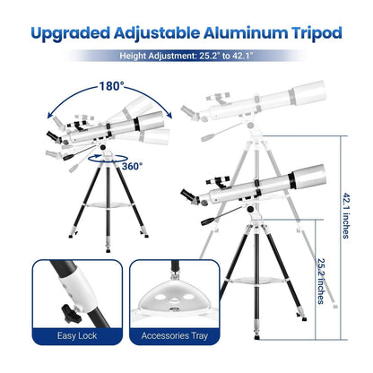 210x Magnification Telescope for Adults & Beginners – Star Tracking App & Pro-Level Design