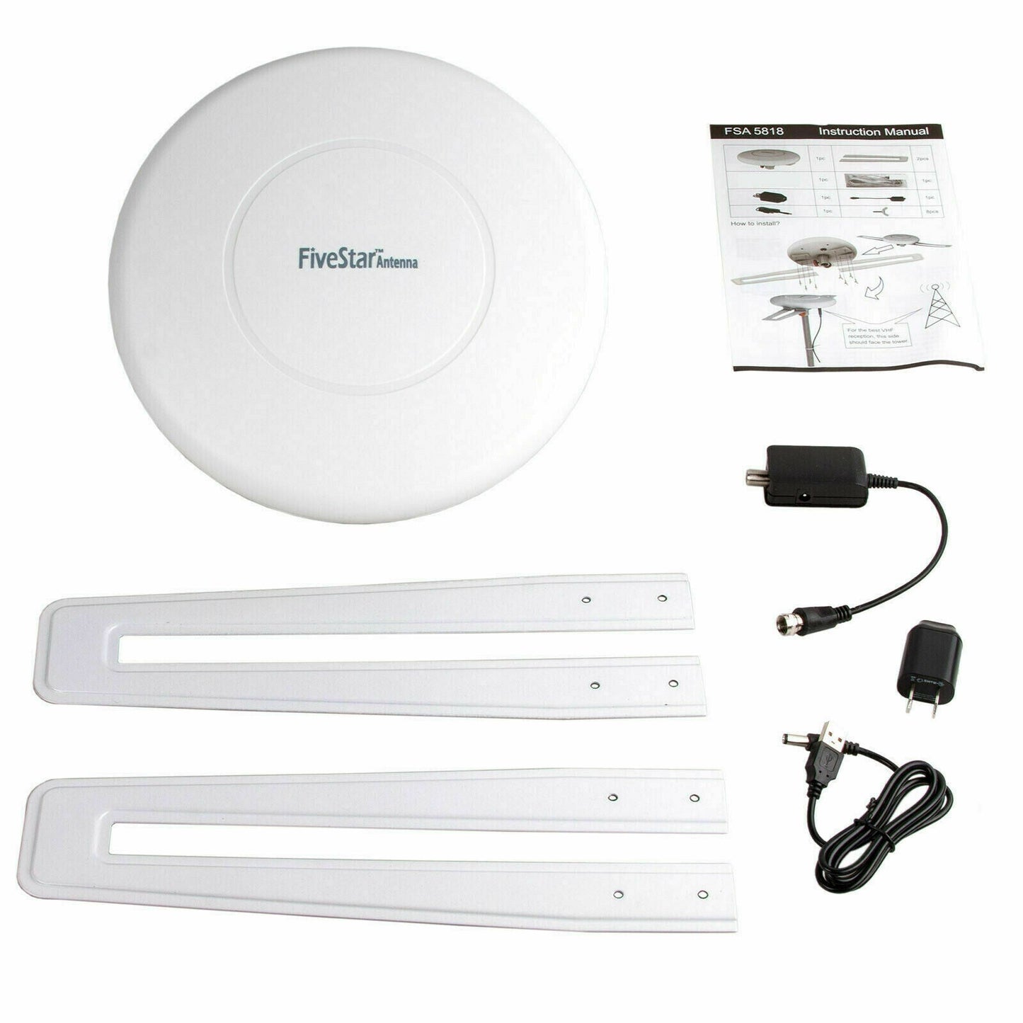 Omni Directional Outdoor HDTV Antenna – Long Range Digital Amplified 4K Ready TV Antenna