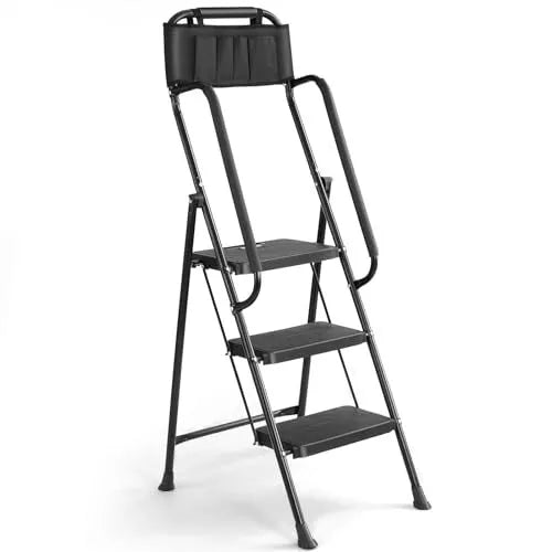 3 Step Stool Ladder With Handrails 330 Lbs