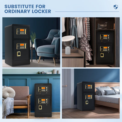 Large Home Safes 4.5Cub Fireproof Double Safes Lockbox Digital Keypad Money Safe