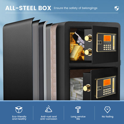 Large Home Safes 4.5Cub Fireproof Double Safes Lockbox Digital Keypad Money Safe