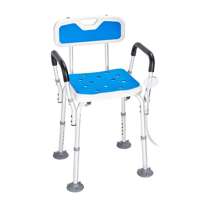 Height Adjustable Shower Chair – Sturdy Bathroom Bath Seat with Non-Slip Feet