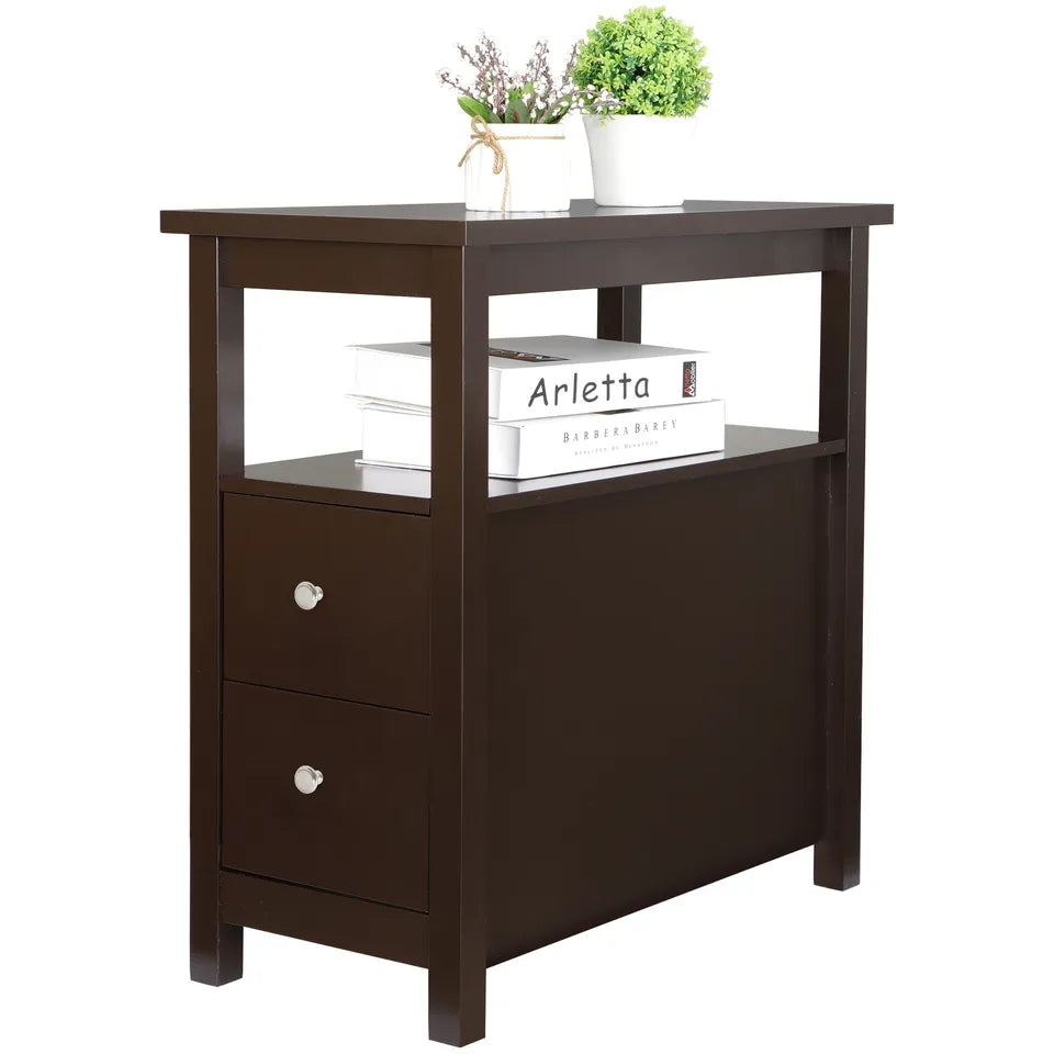 Minimalist Chair Side End Table With Drawers