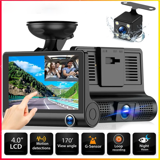 4" Touch Screen Front and Rear Dash Cam