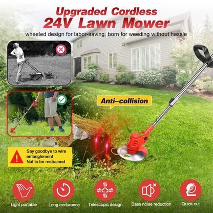 Cordless Electric Weed Lawn Edger Grass String Trimmer