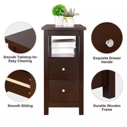 Minimalist Chair Side End Table With Drawers