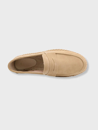 SAINT-TROPEZ Loafers – Men’s Chestnut Suede Espadrille Loafers with Jute Sole