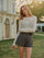 Semi-Sheer Jacquard Lace T-Shirt