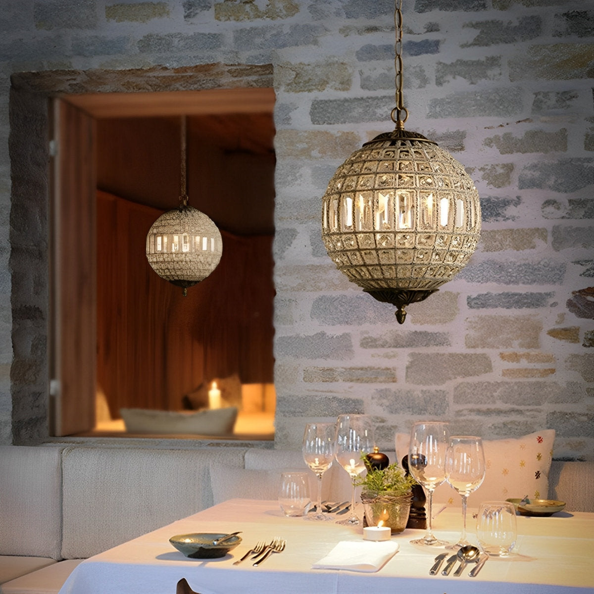 Shining Luxury Morocco Ball Crystal Chandelier Light