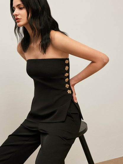 Zijknopdetail Strapless Top
