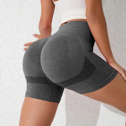 Skinny Stretch Sport Shorts High Waist Solid Color Fitness Yoga Pants