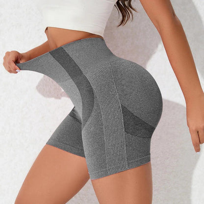 Skinny Stretch Sport Shorts High Waist Solid Color Fitness Yoga Pants