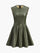 Sleeveless Pleated Faux Leather Short Dress