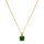 Clytia Love Square Malachite Necklace, 925 Silver, 18k Gold Plated