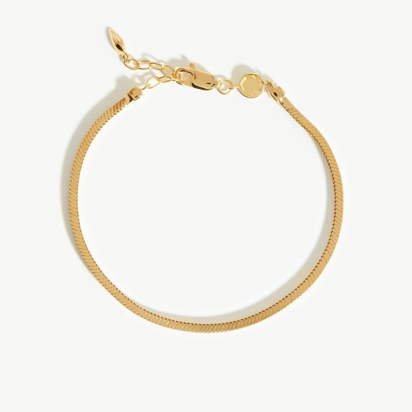 Clytia Love Square Snake Chain Bracelet,925 Silver,18k Yellow Gold Plated