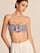 Striped Floral Detail Bandeau Bikini Set