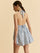 Striped Halter Tie-Back Top