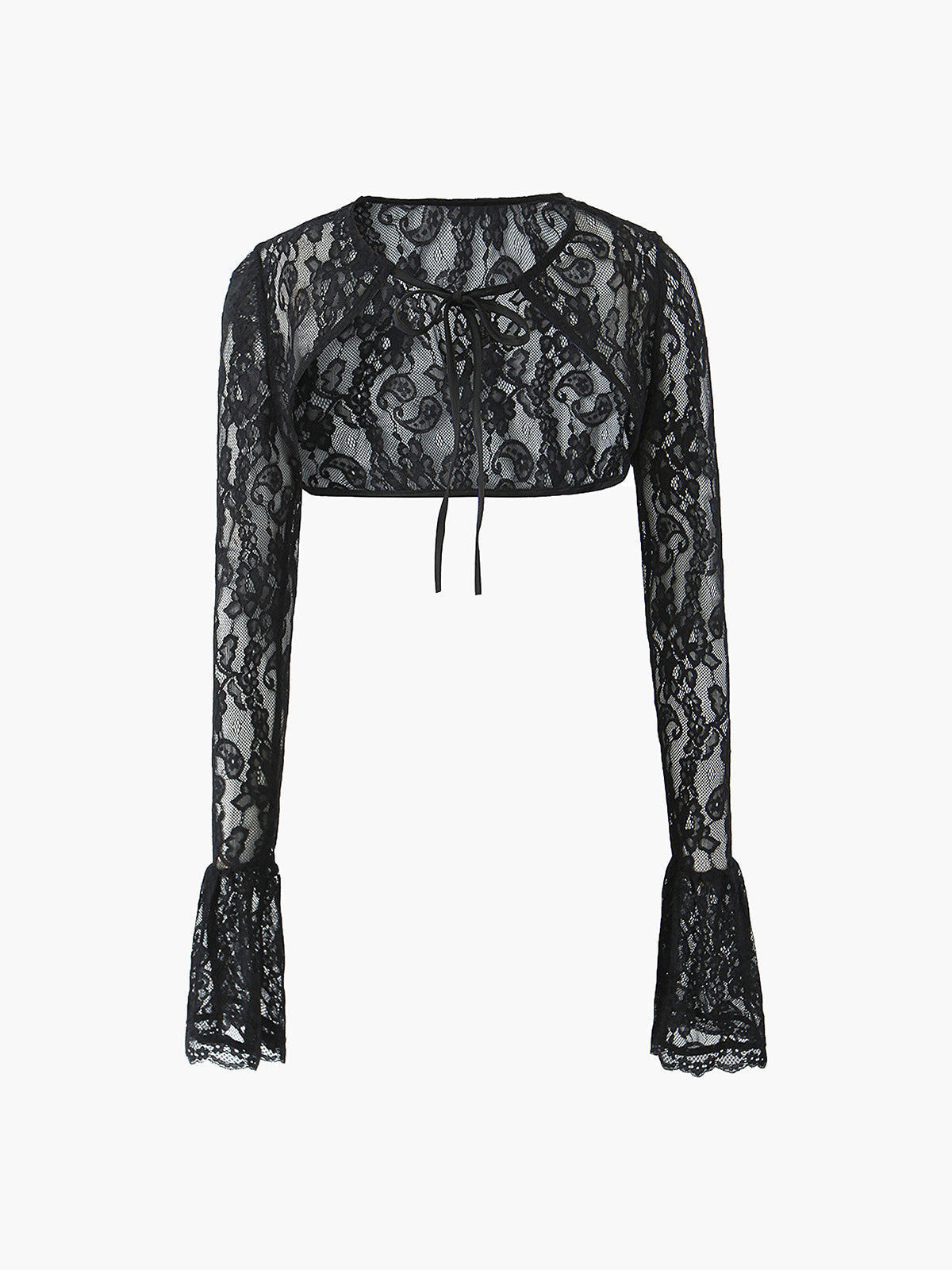 Sweetheart Neck Lace Tie Top