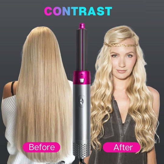 Hair Airflow Curler Dryer Brush 5 In 1 Flawless Electric Blow Dryer Comb Hair Curling Wand Detachable Brush Kit Curling Iron Gift For Women