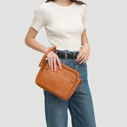 Three-Section Leather Shoulder Bag and Clutch