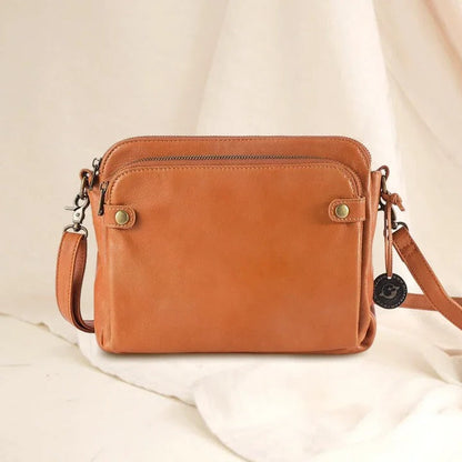 Three-Section Leather Shoulder Bag and Clutch