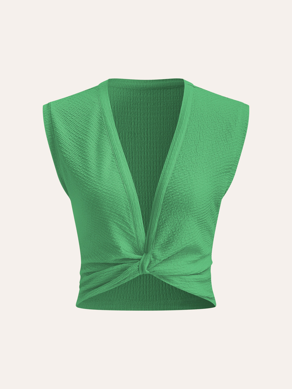 V-Neck Knot Front Sleeveless Top