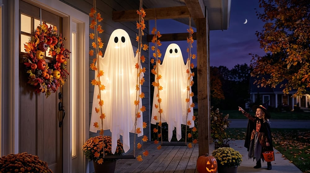 Ventayo – Illuminated Swinging Halloween Ghost Decoration