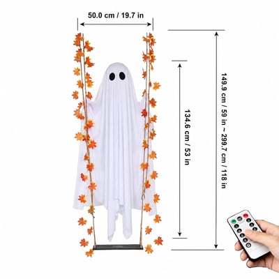 Ventayo – Illuminated Swinging Halloween Ghost Decoration