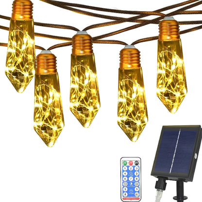 Wodoodporne słoneczne lampki sznurkowe z konopi 31 stóp 20 LED z pilotem