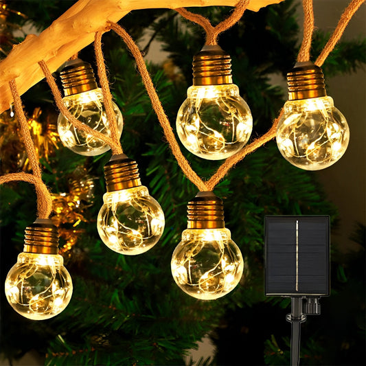Wodoodporne słoneczne 31ft 20 LED zewnętrzne lampki na sznurze