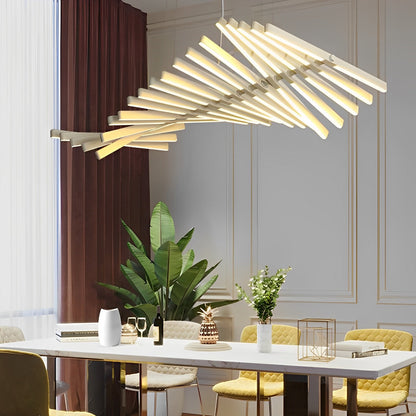 Fala Rybi Szkielet Ryby Pasek Bezstopniowa Regulacja Jasności LED Nordycki Żyrandol Lampa Wisząca