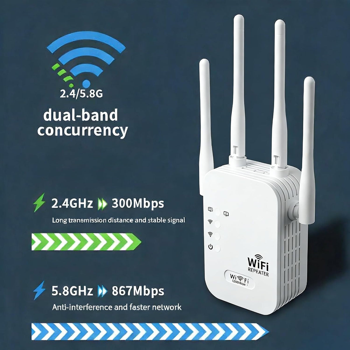 Ventayo – Outdoor WiFi Extender | Long-Range Connectivity with Weather-Resistant Design | Ideal for Streaming in Gardens and Patios