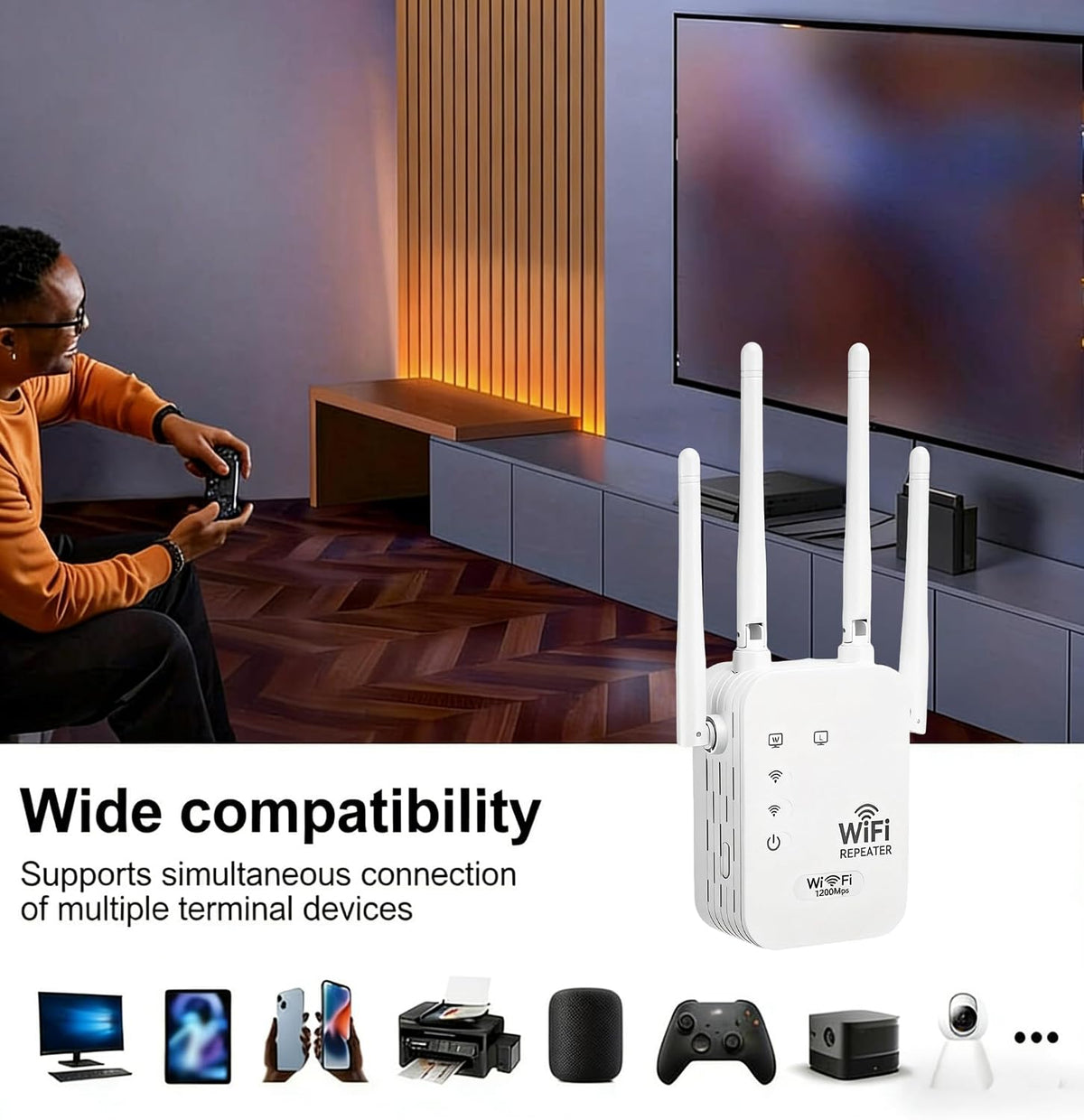 Ventayo – Outdoor WiFi Extender | Long-Range Connectivity with Weather-Resistant Design | Ideal for Streaming in Gardens and Patios