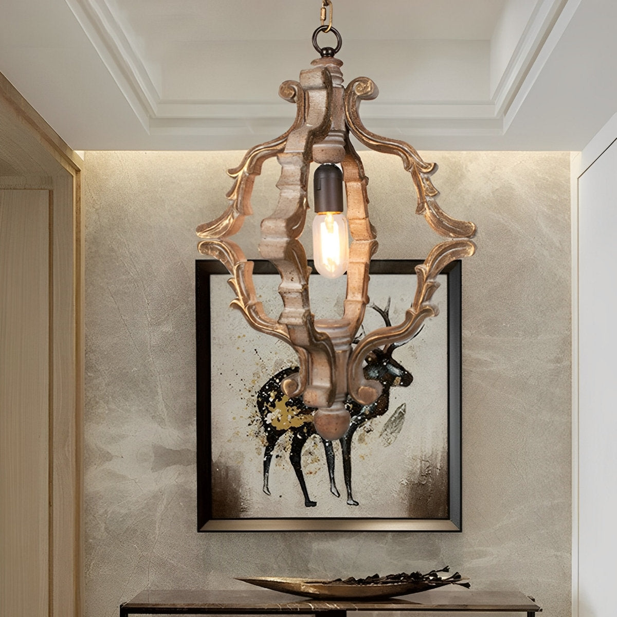 Wood Vintage Rustic Industrial Pendant Light